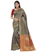 Navy Blue Coloured Poly Silk Jacquard Partywear saree | Leemboodi