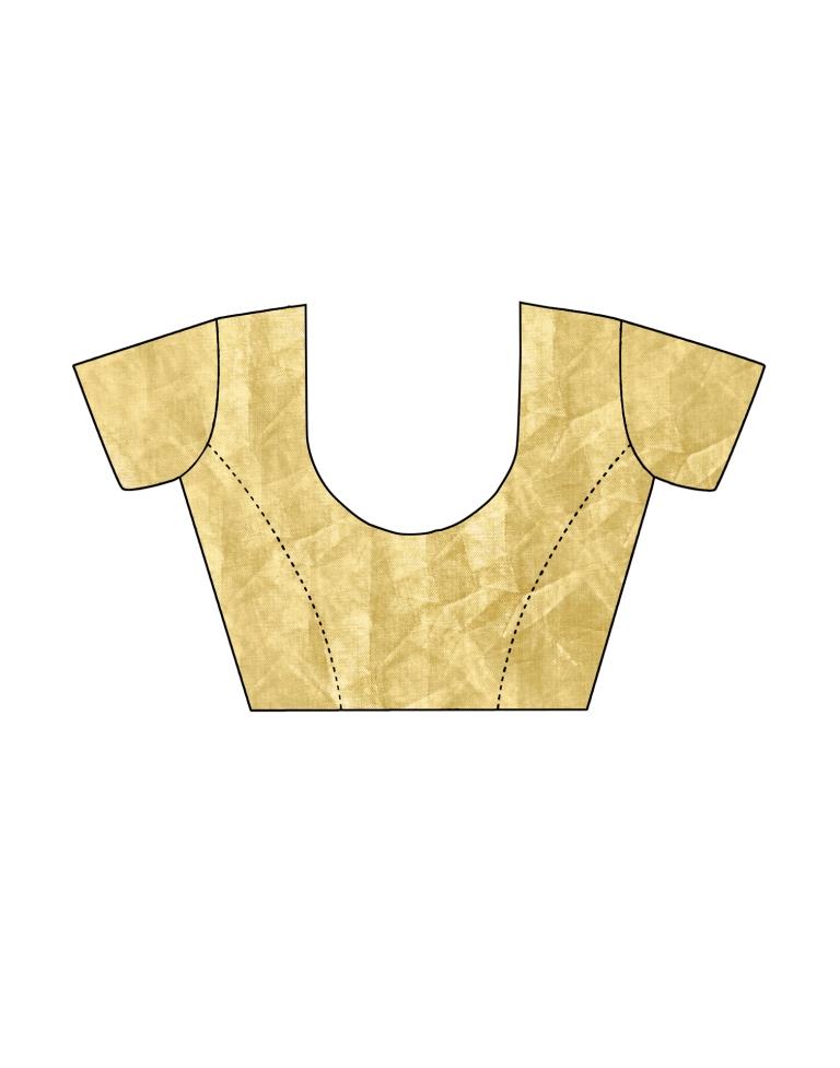 Dark Beige Coloured Lycra Foil Printed Laced Casual saree | Sudathi