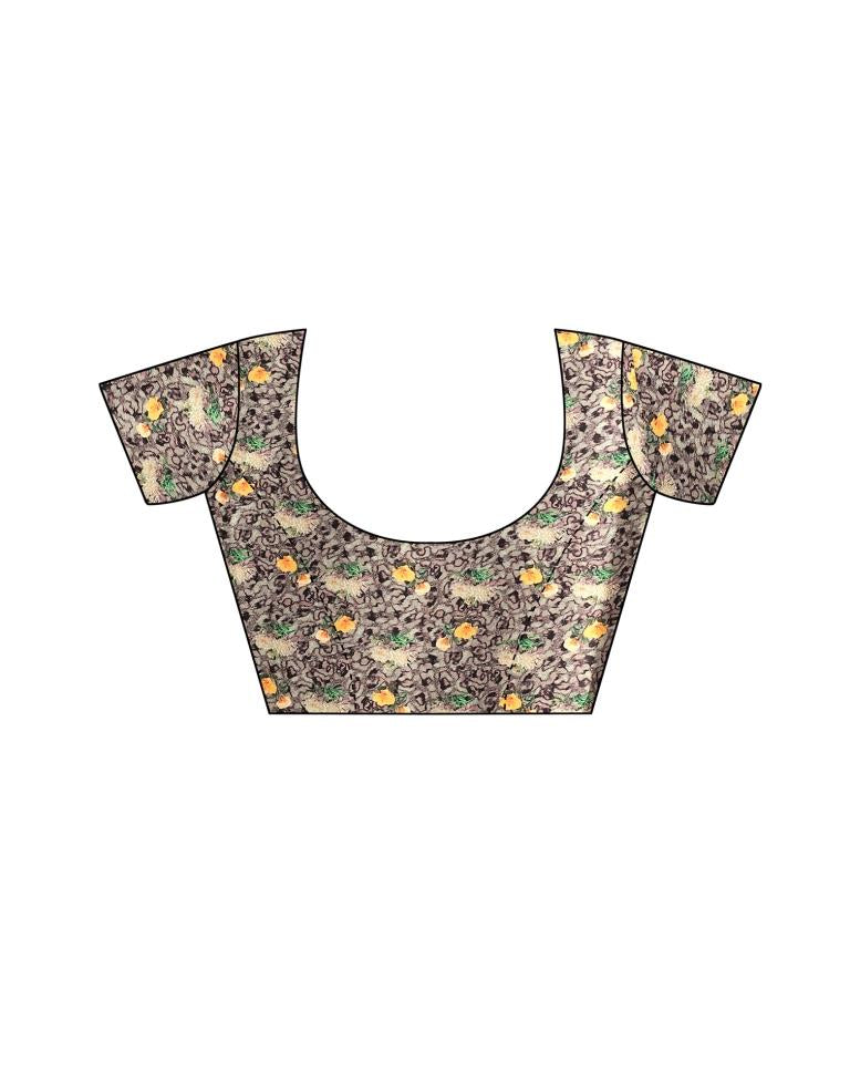 Black Coloured Art Silk Digital Printed Partywear saree | Leemboodi