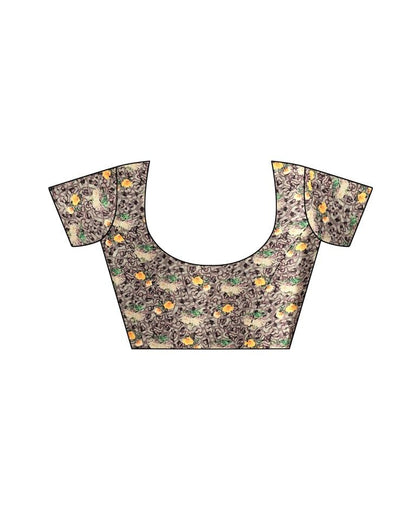 Black Coloured Art Silk Digital Printed Partywear saree | Leemboodi