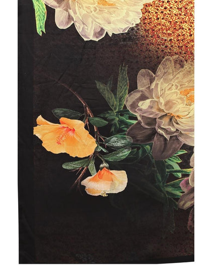 Black Coloured Art Silk Digital Printed Partywear saree | Leemboodi