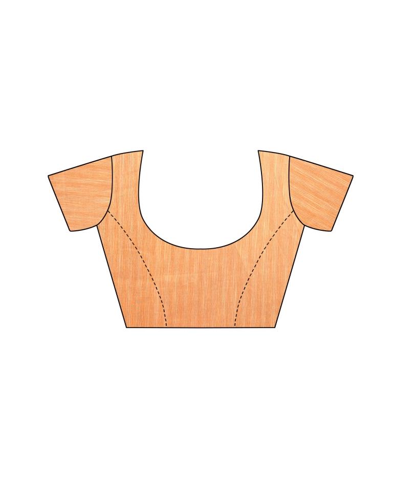 Orange Coloured Cotton Blend Printed Jari Border Partywear saree | Leemboodi