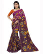 Purple Coloured Cotton Blend Printed Jari Border Casual saree | Leemboodi