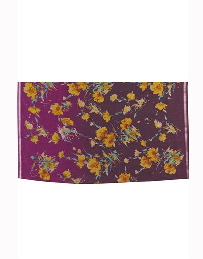 Purple Coloured Cotton Blend Printed Jari Border Casual saree | Leemboodi