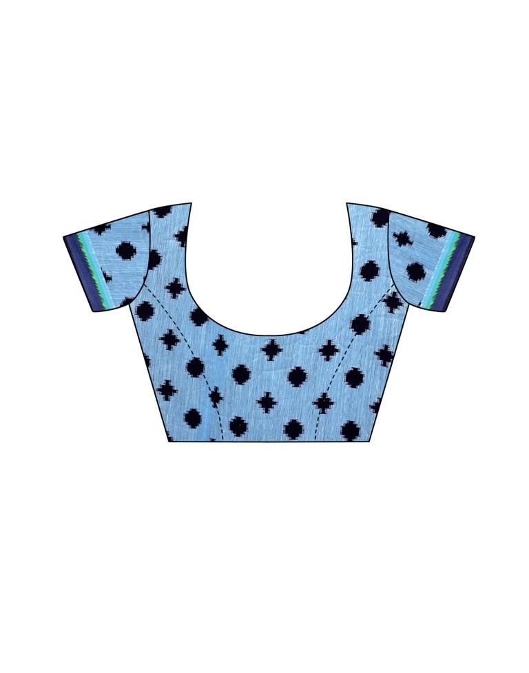 Sky Blue Coloured Cotton Blend Printed Casual saree | Leemboodi