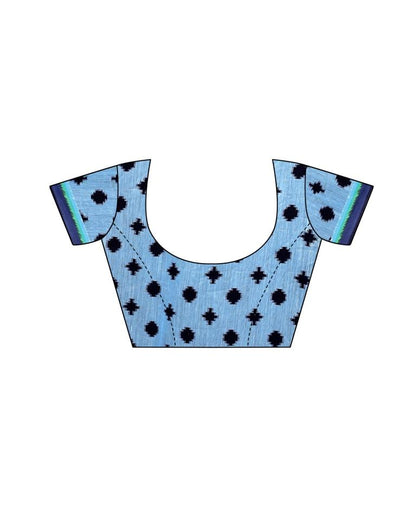 Sky Blue Coloured Cotton Blend Printed Casual saree | Leemboodi