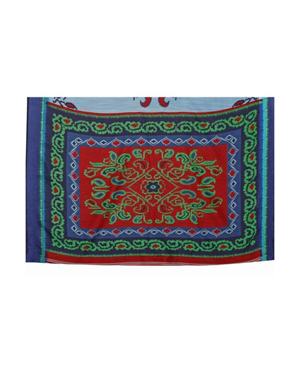 Sky Blue Coloured Cotton Blend Printed Casual saree | Leemboodi