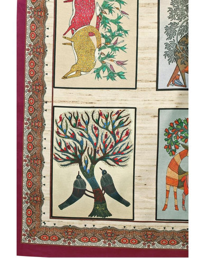 Cream Coloured Art Silk Digital Printed Casual saree | Sudathi