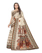 Ivory White Coloured Art Silk Digital Printed Partywear saree | Leemboodi