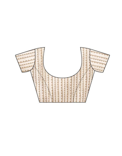 Ivory White Coloured Art Silk Digital Printed Partywear saree | Leemboodi