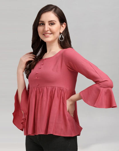 Angelic Pink Gathered Top | Leemboodi