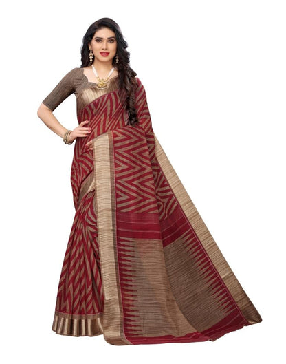 Red Coloured Cotton Blend Printed Casual saree | Sudathi