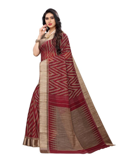 Red Coloured Cotton Blend Printed Casual saree | Sudathi