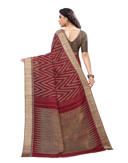 Red Coloured Cotton Blend Printed Casual saree | Sudathi
