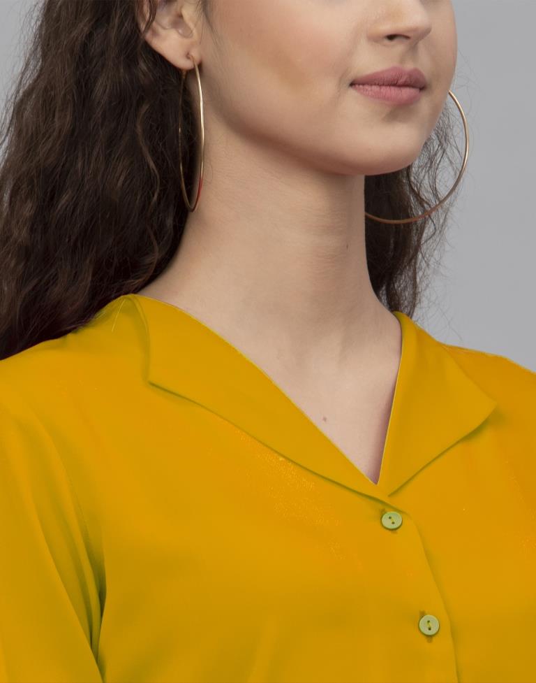 Ambitious Mustard Yellow Coloured Dyed Thick Georgette Tops | Sudathi