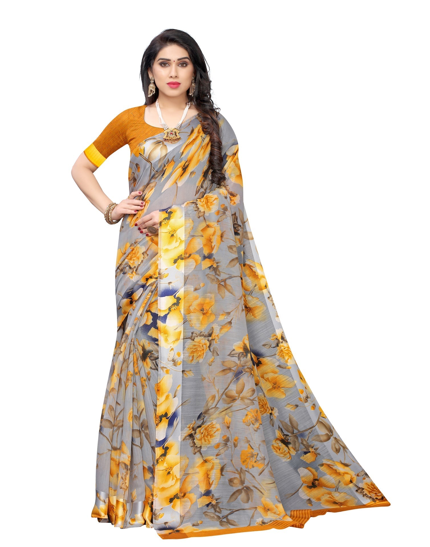 Mustard Yellow Cotton Saree | Sudathi