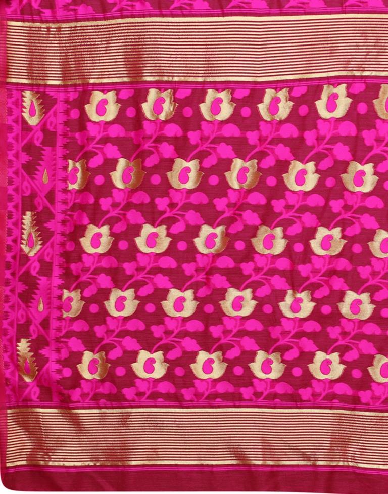 Pink Banarasi Cotton Saree