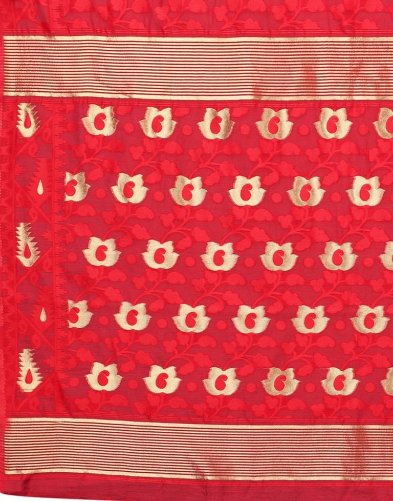 Red Banarasi Cotton Saree