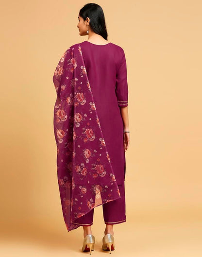 Pink Cotton Printed Kurta Set With Dupatta