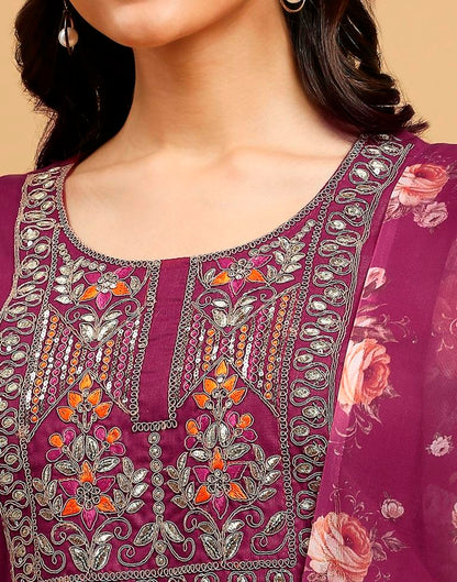 Pink Cotton Printed Kurta Set With Dupatta