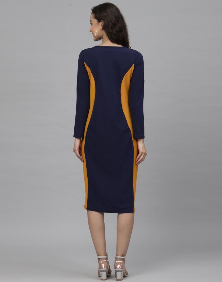 Blue Coloured Knitted Lycra Dress | Leemboodi