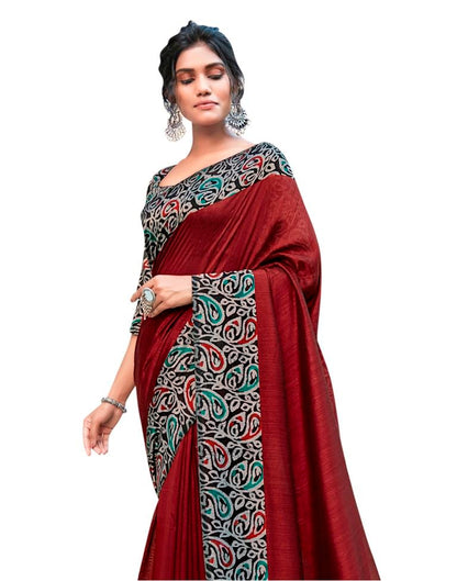 Red Coloured Art Silk Printed Partywear saree | Sudathi