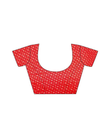 Red Coloured Bandhni Printed Cotton Saree | Sudathi