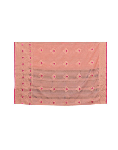 Peach Banarasi Cotton Saree