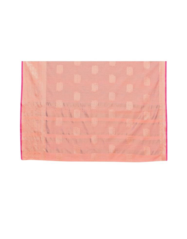 Peach Banarasi Cotton Saree