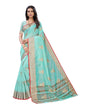 Sky Blue Cotton Slub Plain Saree | Sudathi
