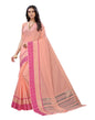 Peach Cotton Slub Plain Saree | Sudathi