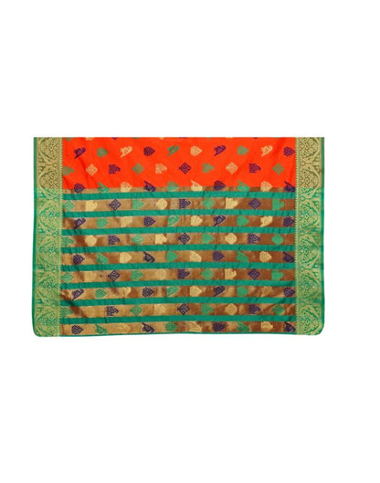 Orange Coloured Poly Silk Jacquard Partywear saree | Sudathi