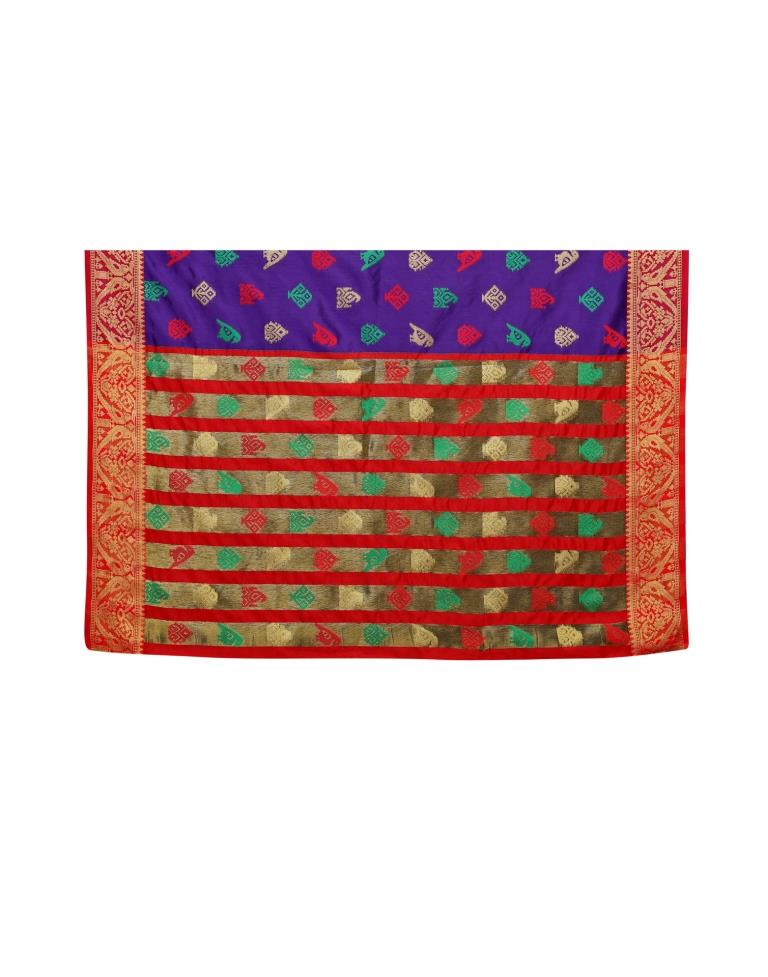 Violet Coloured Poly Silk Jacquard Partywear saree | Sudathi