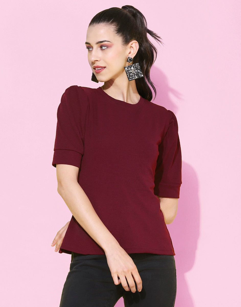Maroon Knitted Top | Sudathi