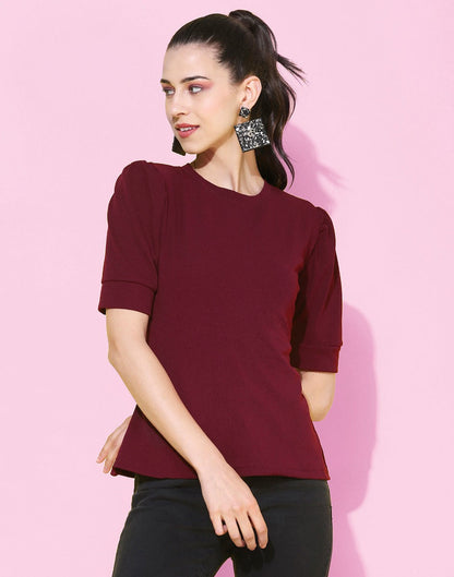 Maroon Knitted Top | Sudathi