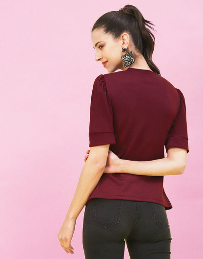 Maroon Knitted Top | Sudathi