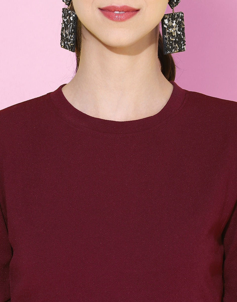 Maroon Knitted Top | Sudathi