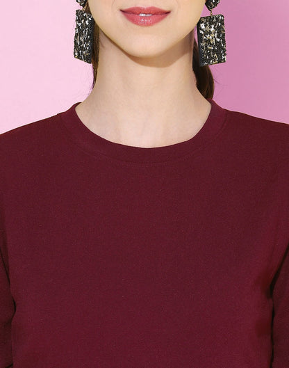 Maroon Knitted Top | Sudathi