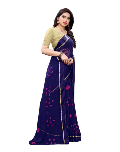 Dark Blue Coloured Chiffon Printed Casual saree | Sudathi