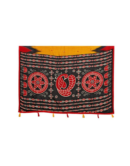 Mustard Yellow Printed Jute Saree