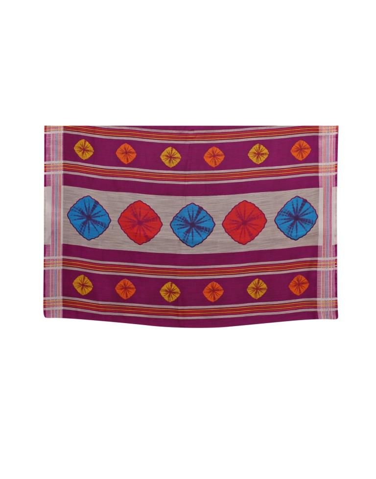 Purple Wine Coloured Poly Cotton Printed Casual saree | Sudathi
