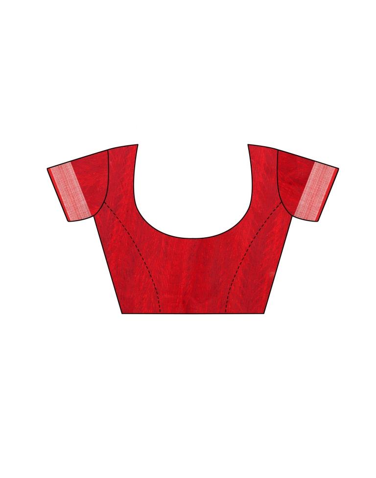 Red Coloured Poly Cotton Printed Casual saree | Sudathi