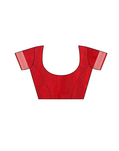 Red Coloured Poly Cotton Printed Casual saree | Sudathi