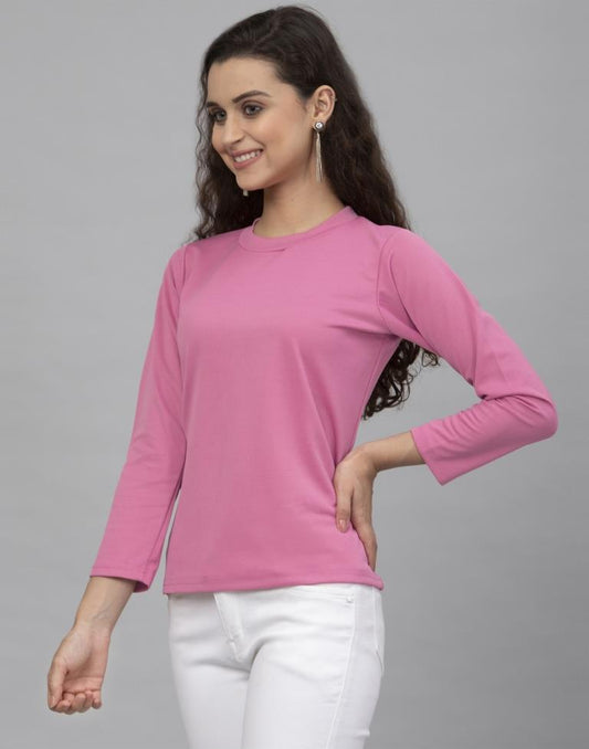 Glamorous Pink Coloured Knitted Lycra Tops | Leemboodi
