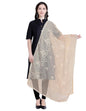 Whimsical Beige Coloured Cotton Thread Embroidered Dupatta | Sudathi
