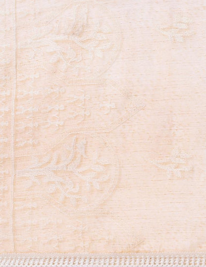 Whimsical Beige Coloured Cotton Thread Embroidered Dupatta | Sudathi