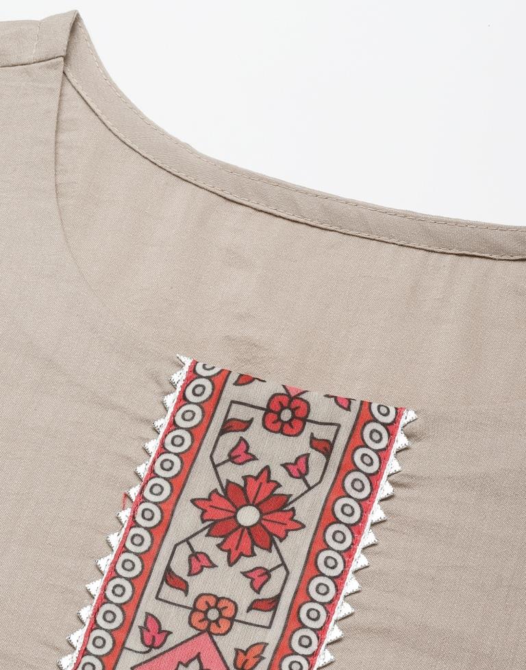 Light Grey Kurti With Pant And Dupatta | Leemboodi