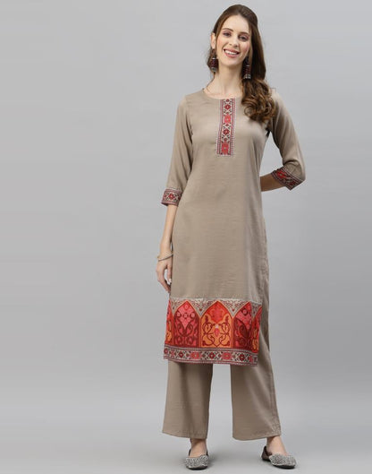 Light Grey Kurti With Pant And Dupatta | Leemboodi