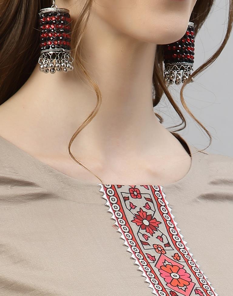 Light Grey Kurti With Pant And Dupatta | Leemboodi
