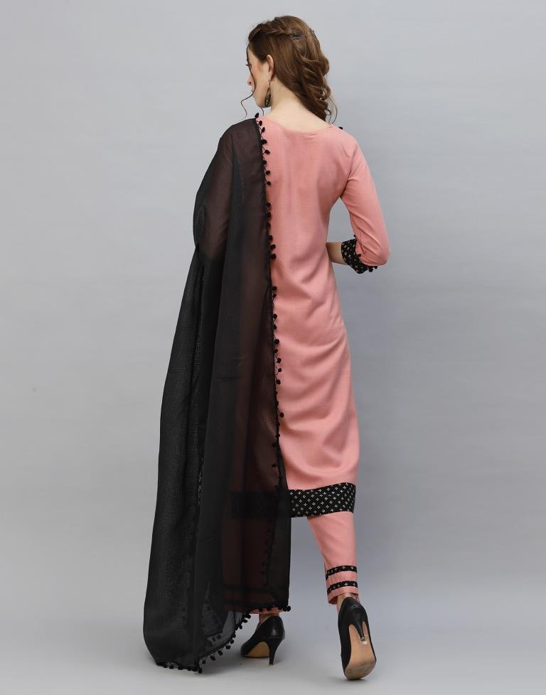 Peach Kurti With Pant And Dupatta | Leemboodi